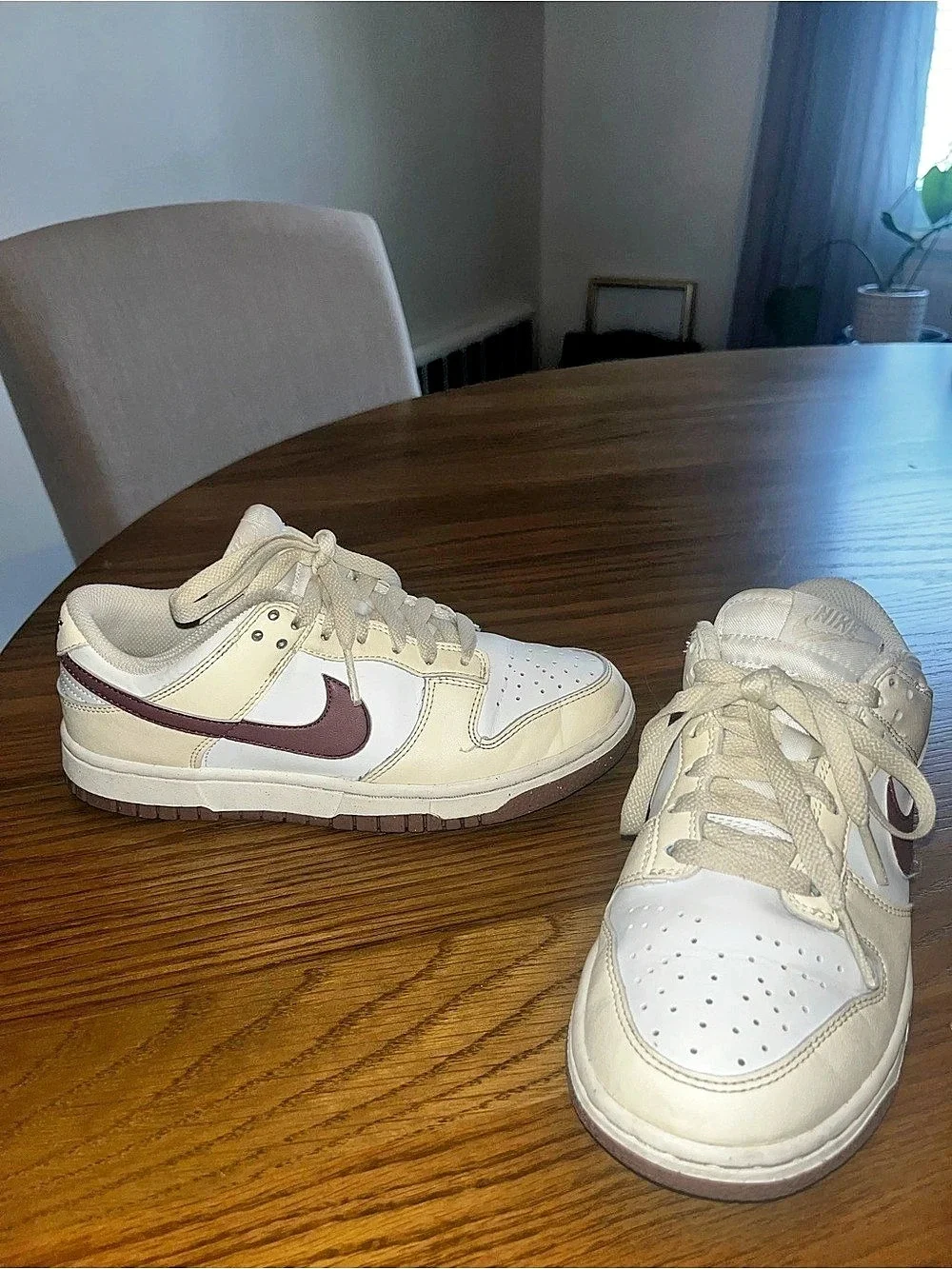 Nike Dunk Low Next Nature Coconut Mauve Sneakers White & Burgundy US 6.5